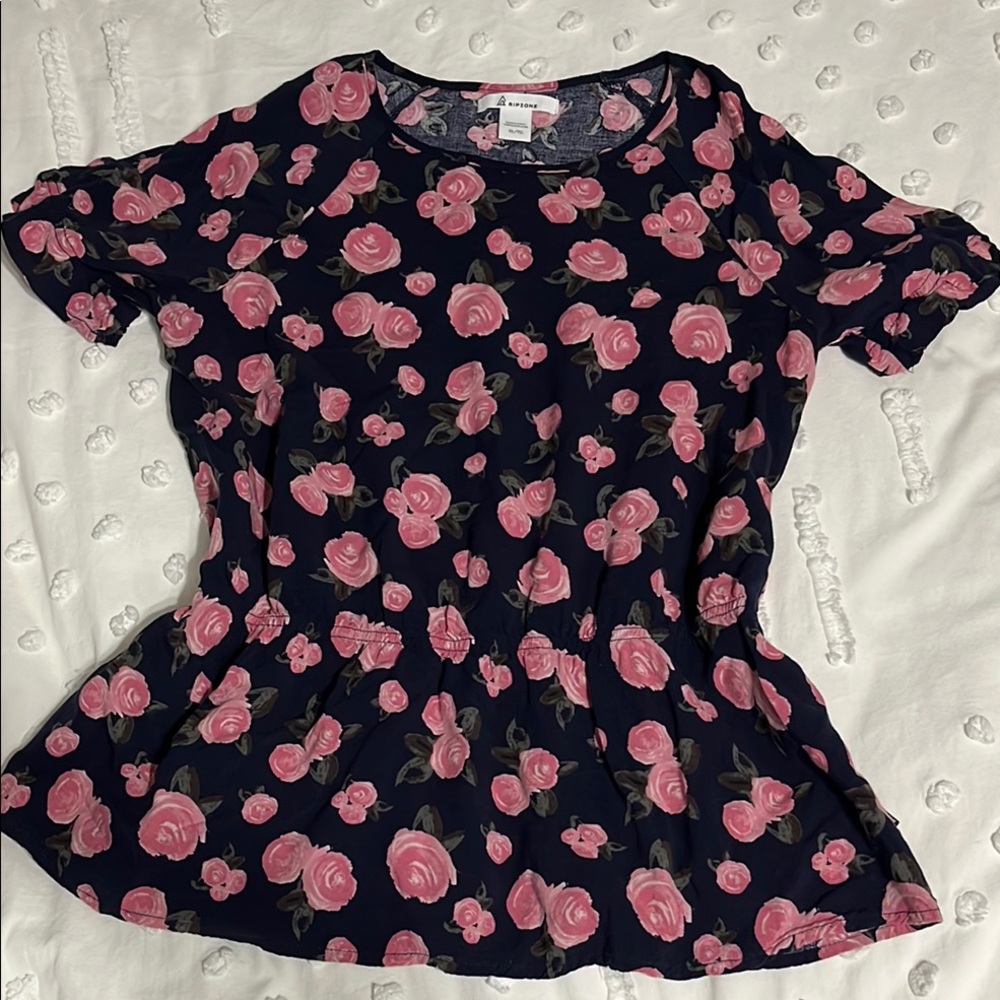 Floral Pink and Blue Kids Top